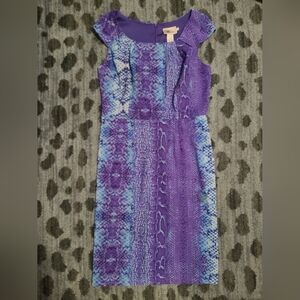 Roulette Purple Snakeskin Print Dress sz 12
